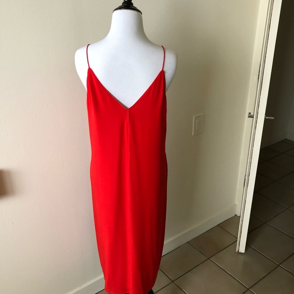 T by Alexander Wang Silk Crepe Midi Slip Dress - Picture 7 of 7